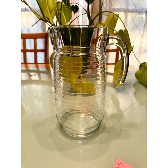 Vintage Glass Pitcher Clear Horizontal Doro by Pasabahce Mid-Century - Picture 2 of 3
